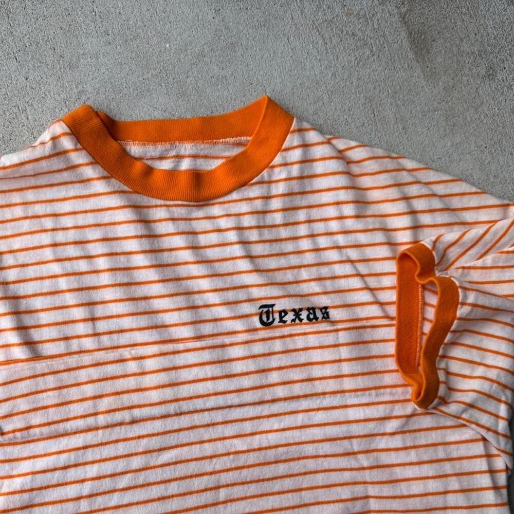 Vintage texas longhorns shirt 70s striped soft ringer shirt small